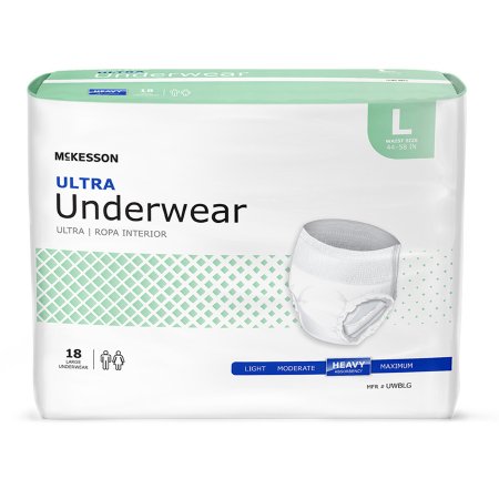Unisex Adult Absorbent Underwear McKesson Ultra Pull On with Tear Away Seams-LARGE