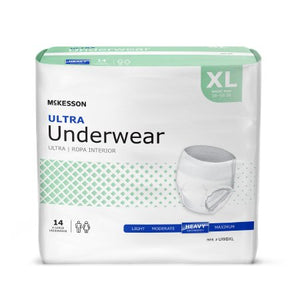 Unisex Adult Absorbent Underwear McKesson Ultra Pull On with Tear Away Seams-X-LARGE