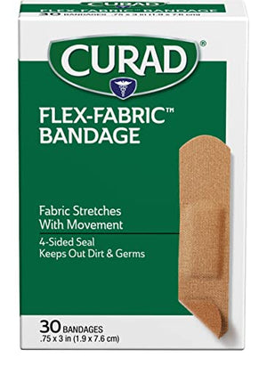 Curad  Flex-Fabric Adhesive Bandage 0.75" X 3" CASE of 24 Boxes