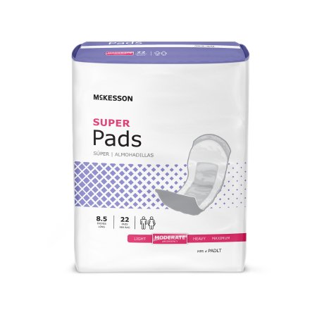 Bladder Control Pad McKesson Super 8-1/2 Inch Length Moderate Absorbency