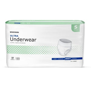 Unisex Adult Absorbent Underwear McKesson Ultra Pull On with Tear Away Seams-SMALL