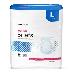 McKesson Unisex Adult Incontinence Diaper with Tabs Moderate Absorbency- Size L