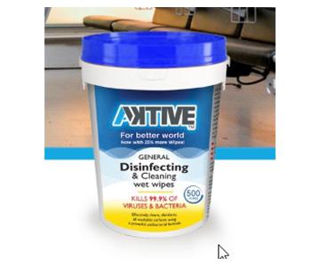 Aktive Antibacterial Disinfecting and Cleansing Wipes