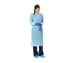 Medline Blue Polyethylene Isolation Gown - Pack