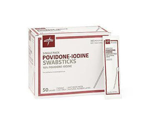 Medline Povidone-Iodine PVP Swabsticks - Single Packet